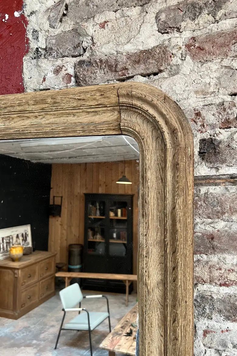 Ancien miroir de style Louis Philippe en chêne