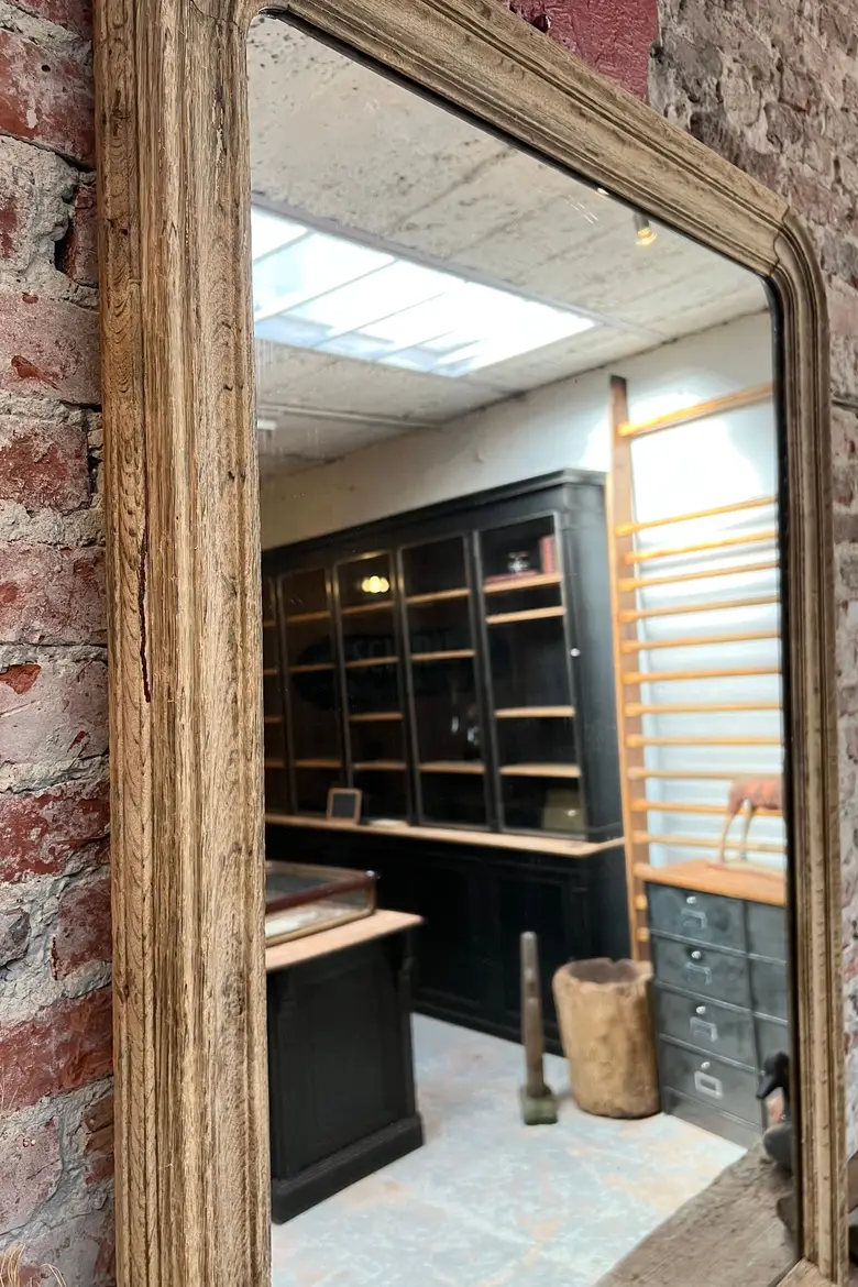 Ancien miroir de style Louis Philippe en chêne