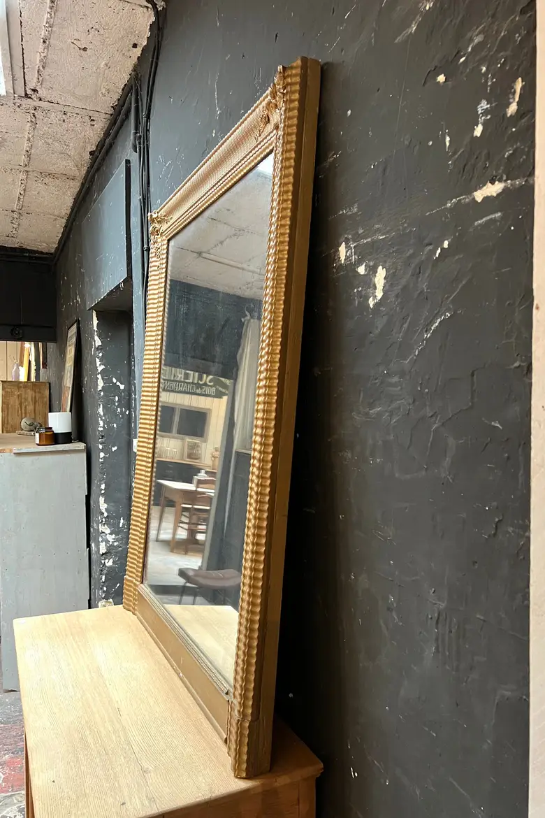 Ancien miroir doré au mercure Début XXème