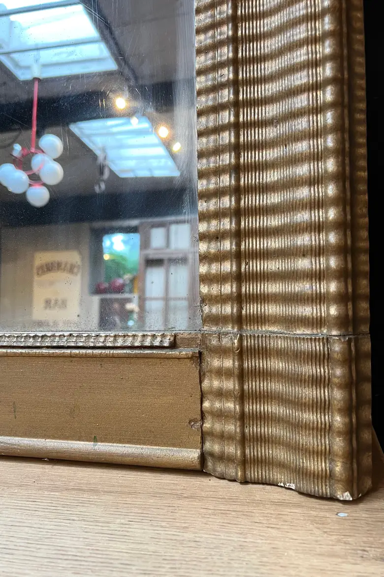 Ancien miroir doré au mercure Début XXème