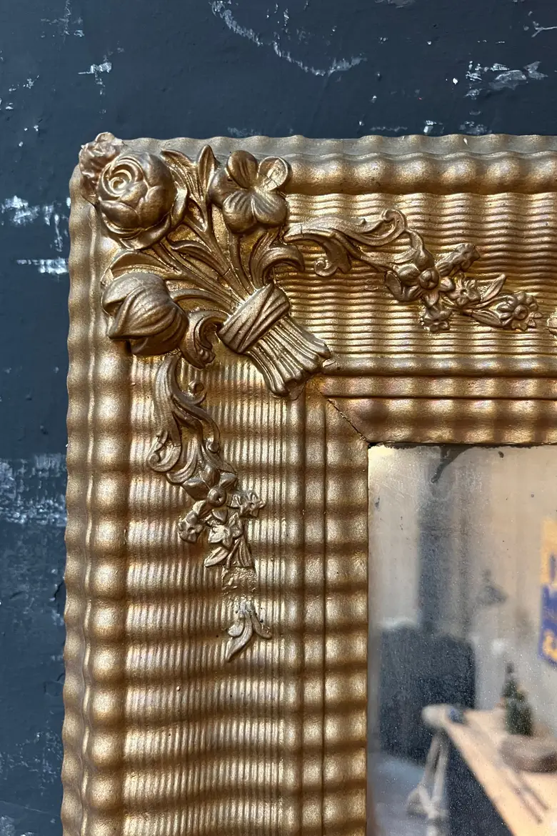 Ancien miroir doré au mercure Début XXème