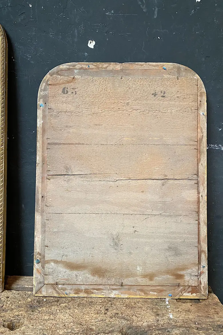 Ancien miroir doré  au mercure Début XXème