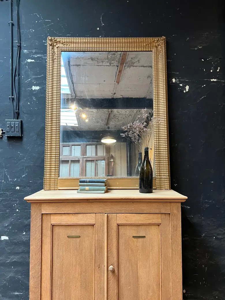 Ancien miroir doré au mercure Début XXème