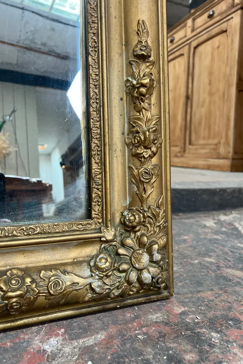 Ancien miroir doré au mercure