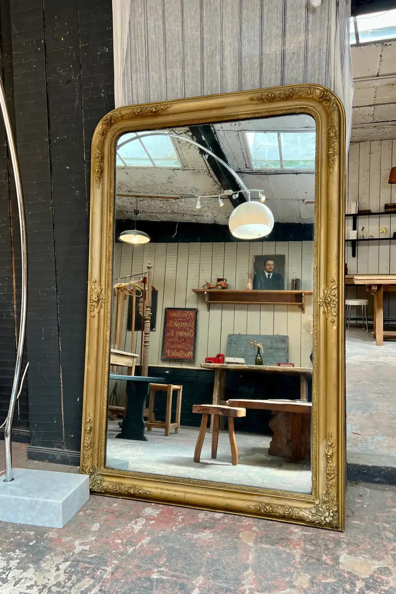 Ancien miroir doré au mercure