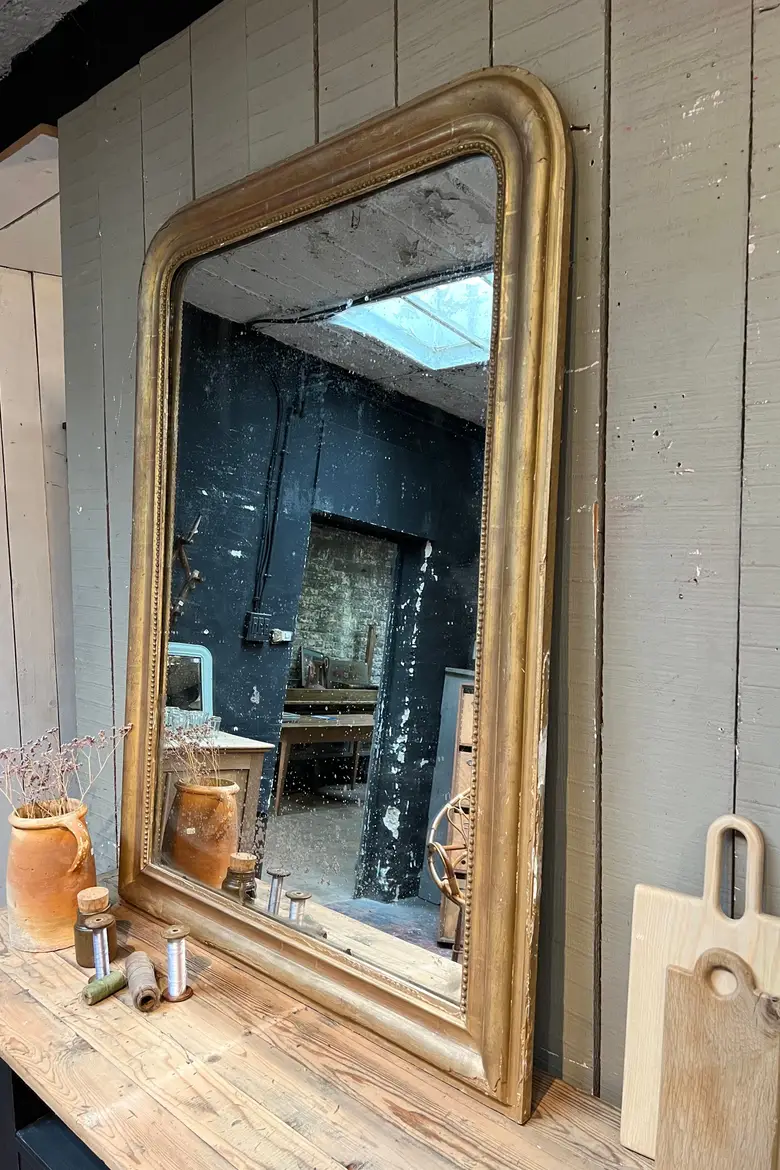 Ancien miroir doré de style Louis Philippe Début XXème