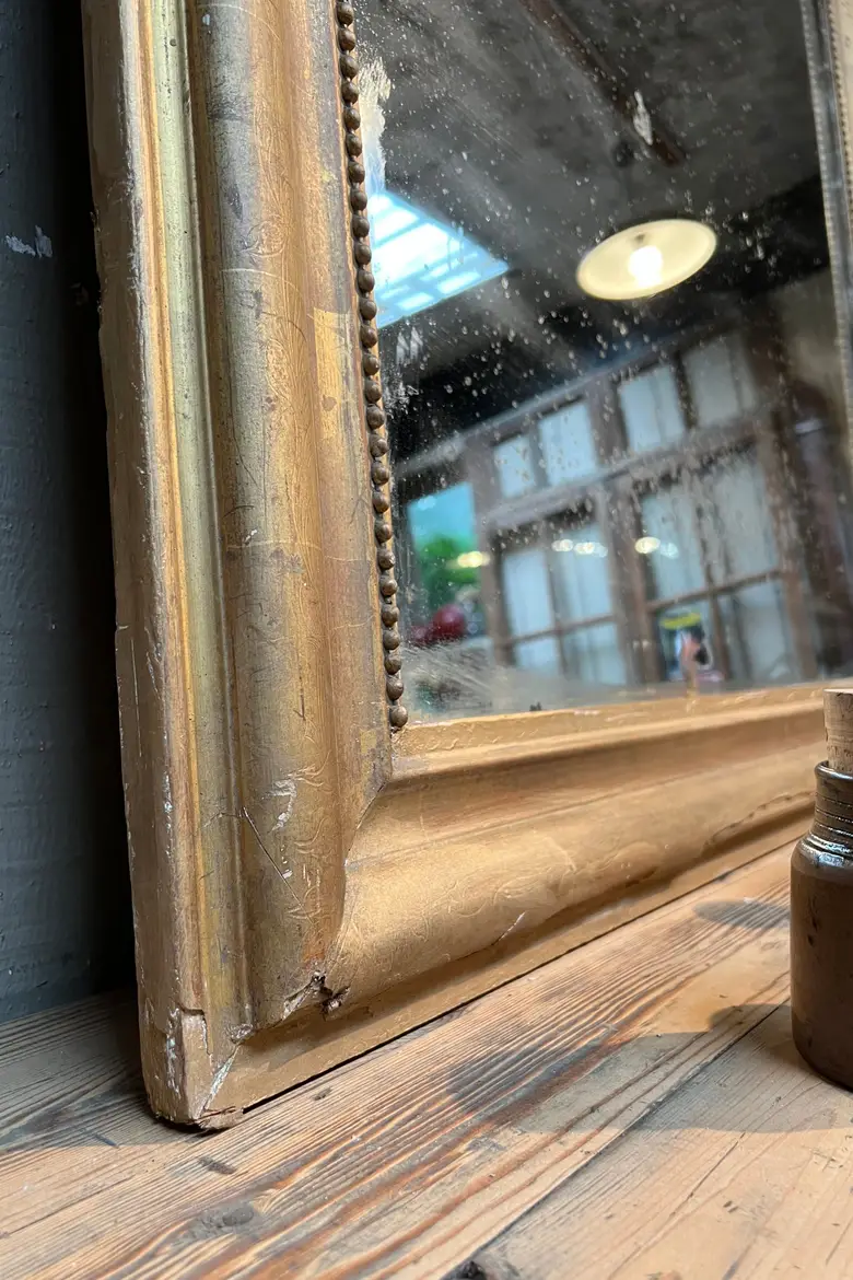 Ancien miroir doré de style Louis Philippe Début XXème