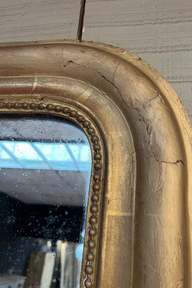 Ancien miroir doré de style Louis Philippe Début XXème