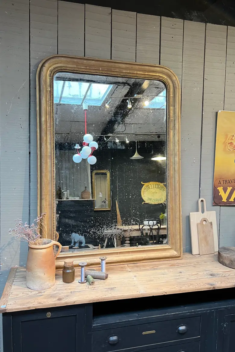 Ancien miroir doré de style Louis Philippe Début XXème