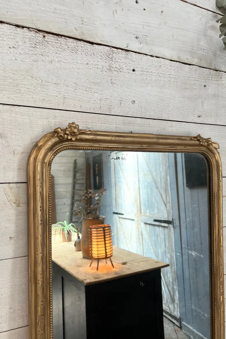 Ancien miroir doré Début XXème