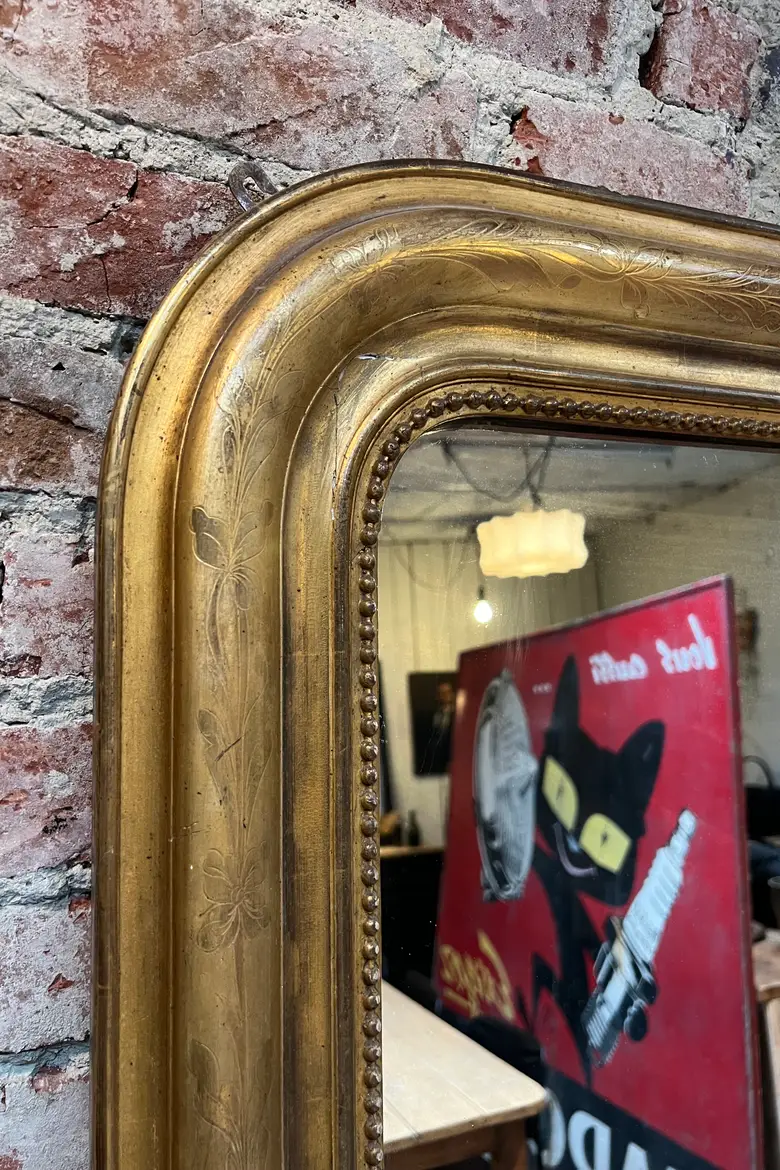 Ancien miroir doré Louis Philippe