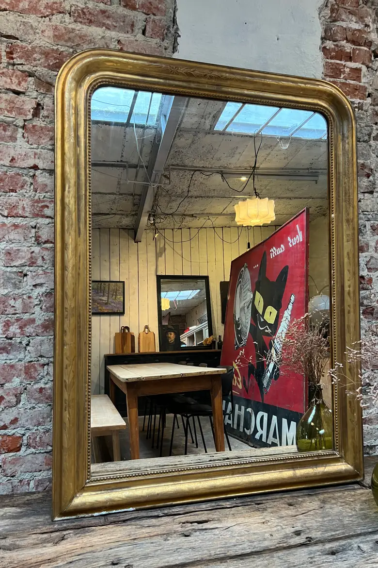 Ancien miroir doré Louis Philippe
