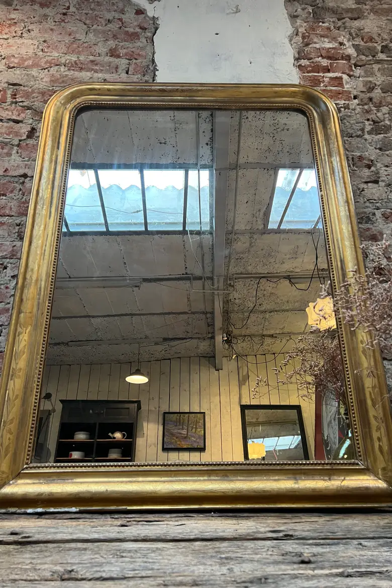 Ancien miroir doré Louis Philippe