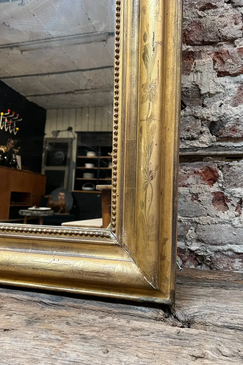 Ancien miroir doré Louis Philippe