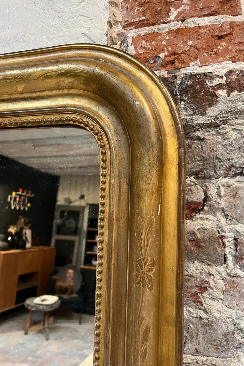 Ancien miroir doré Louis Philippe