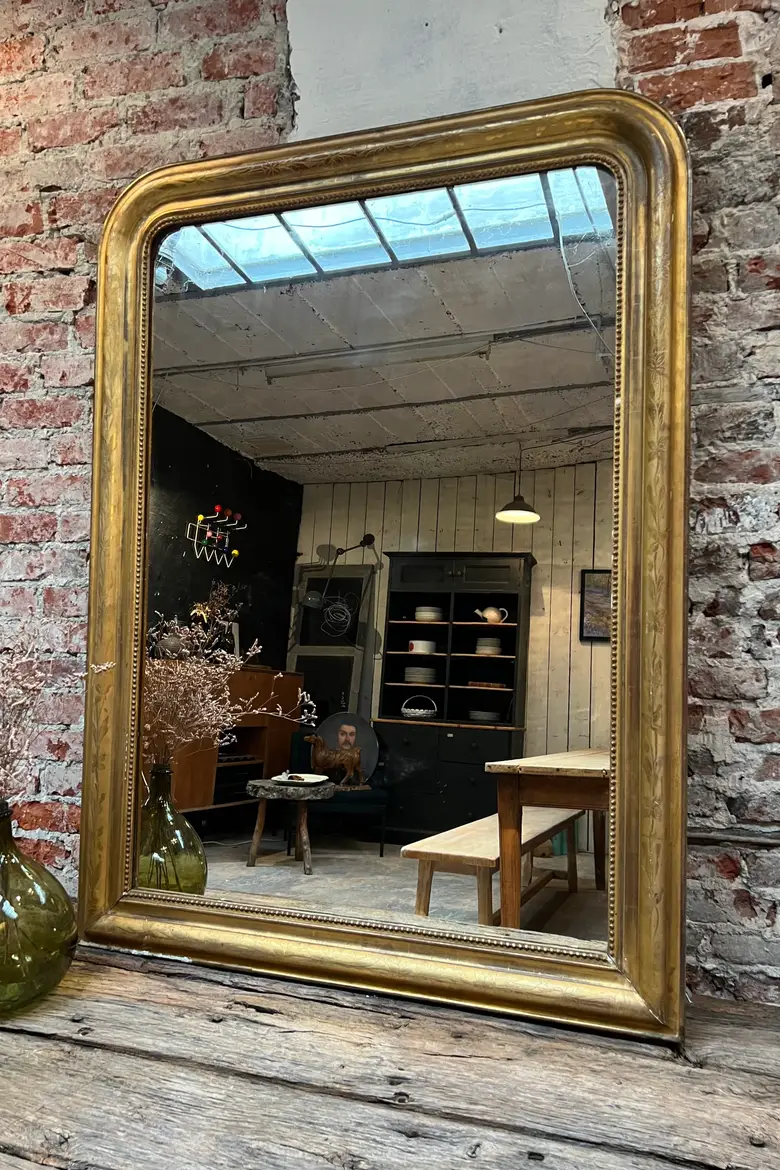 Ancien miroir doré Louis Philippe