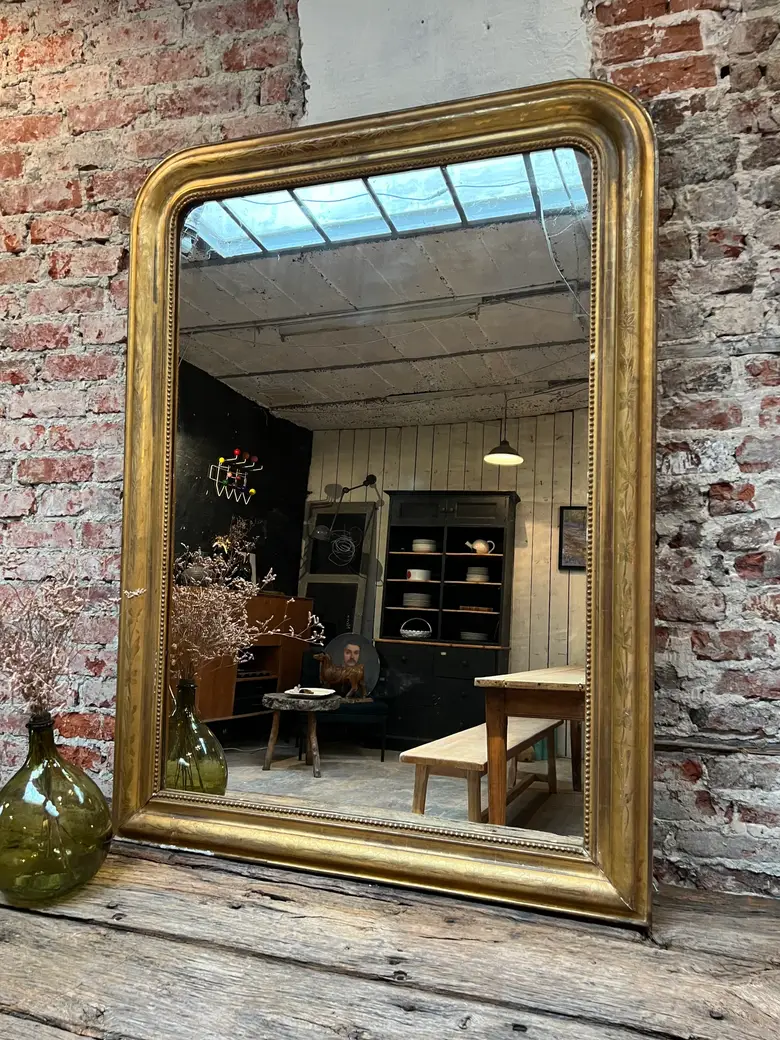 Ancien miroir doré Louis Philippe