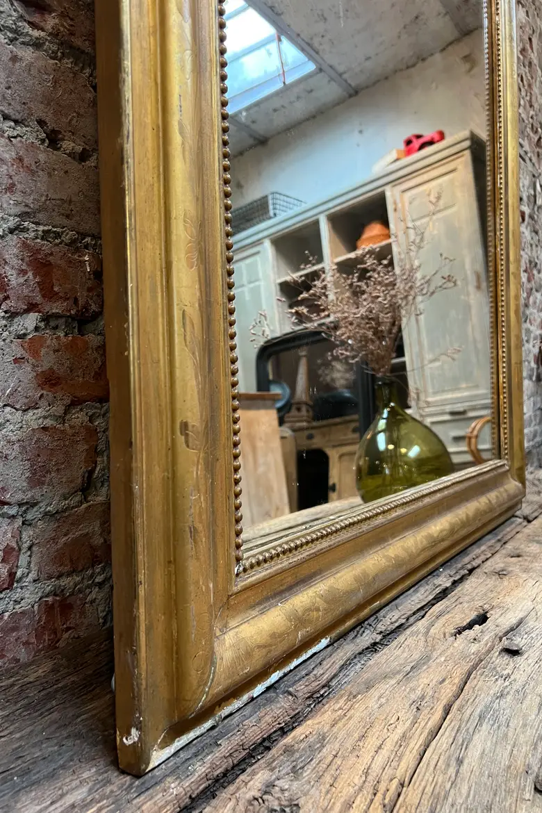 Ancien miroir doré Louis Philippe