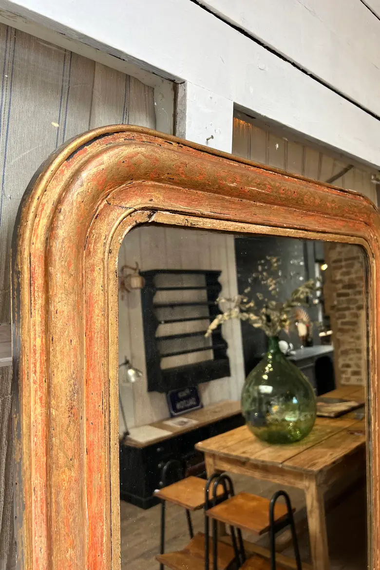 Ancien miroir doré style Louis Philippe Début 20e