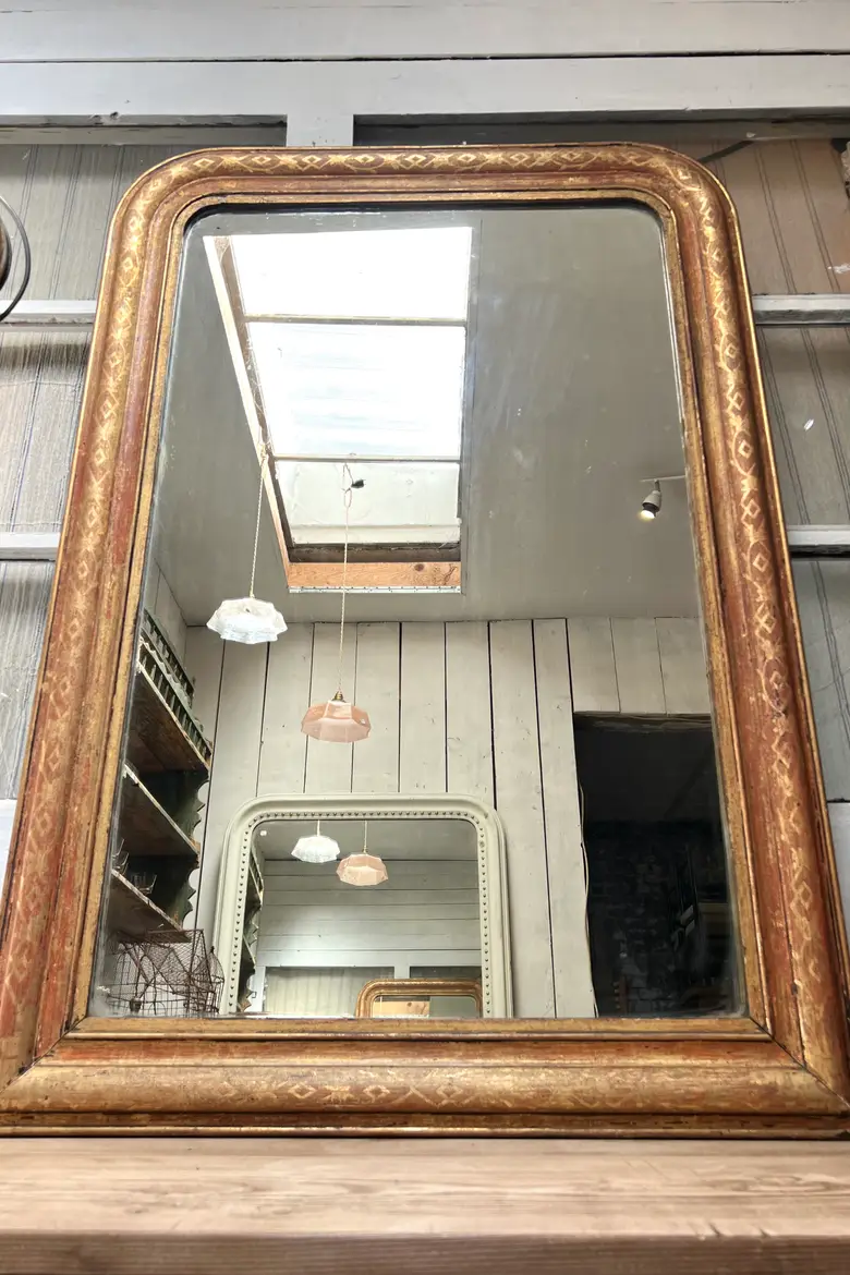 Ancien miroir doré style Louis Philippe Début 20e