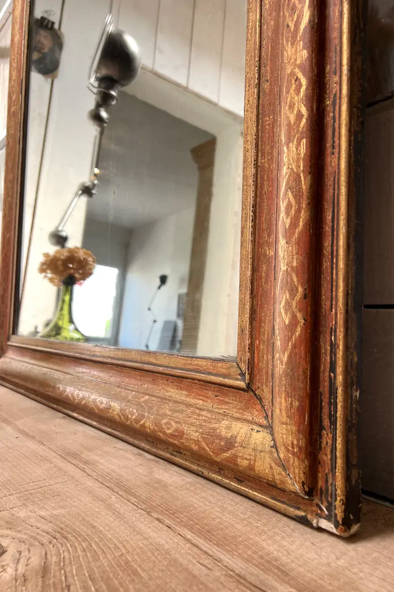 Ancien miroir doré style Louis Philippe Début 20e