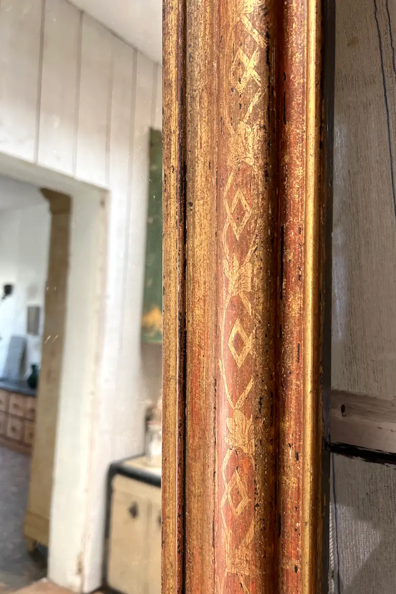 Ancien miroir doré style Louis Philippe Début 20e