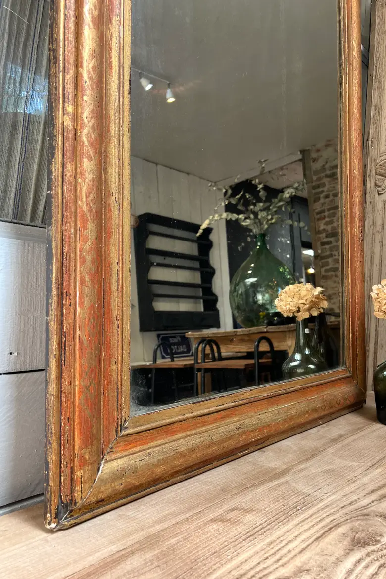 Ancien miroir doré style Louis Philippe Début 20e