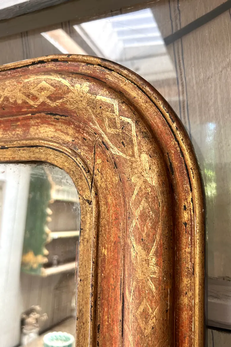 Ancien miroir doré style Louis Philippe Début 20e