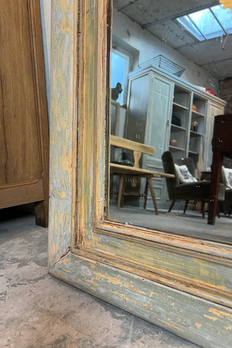 Ancien miroir en bois patiné