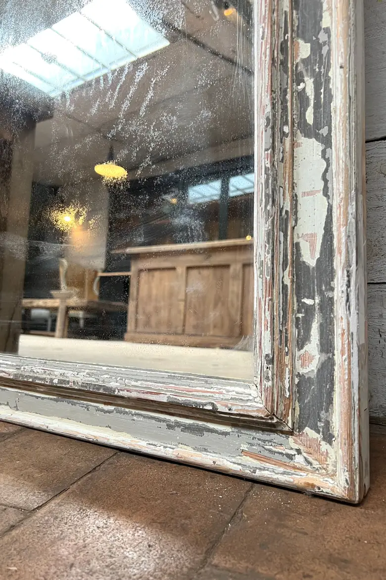 Ancien miroir en bois patiné Début XXème