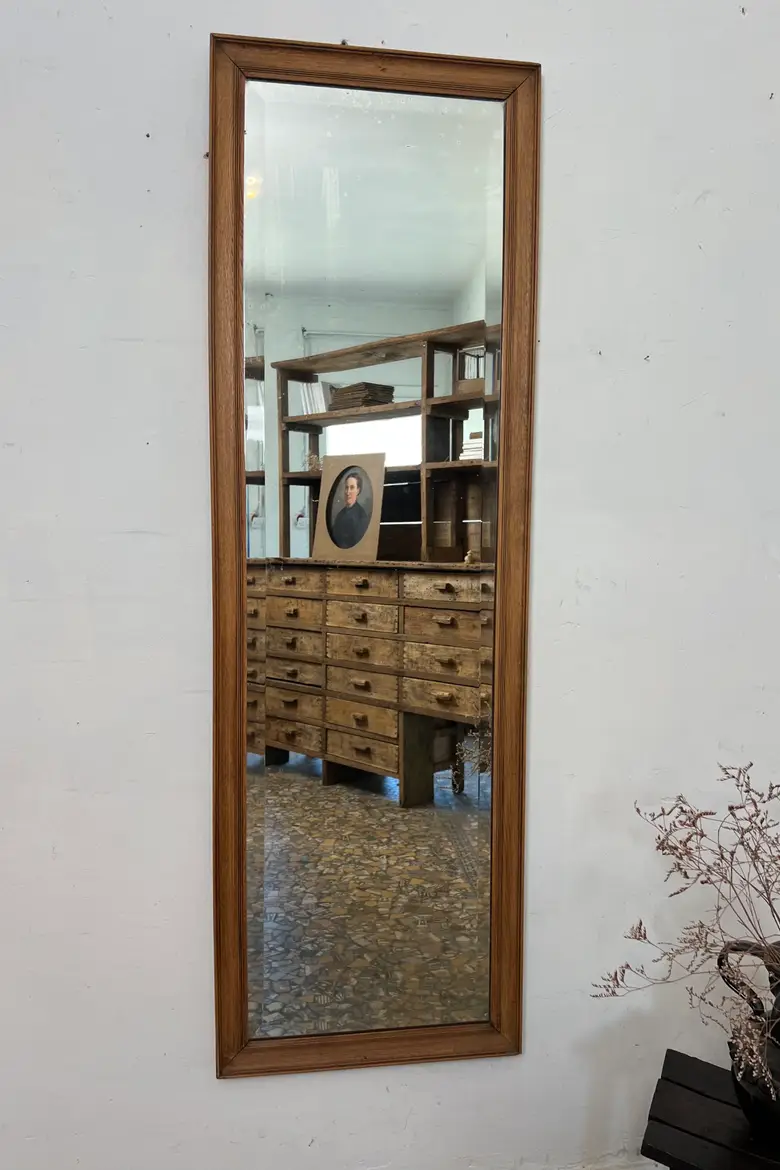 Ancien miroir en chêne - Années 50