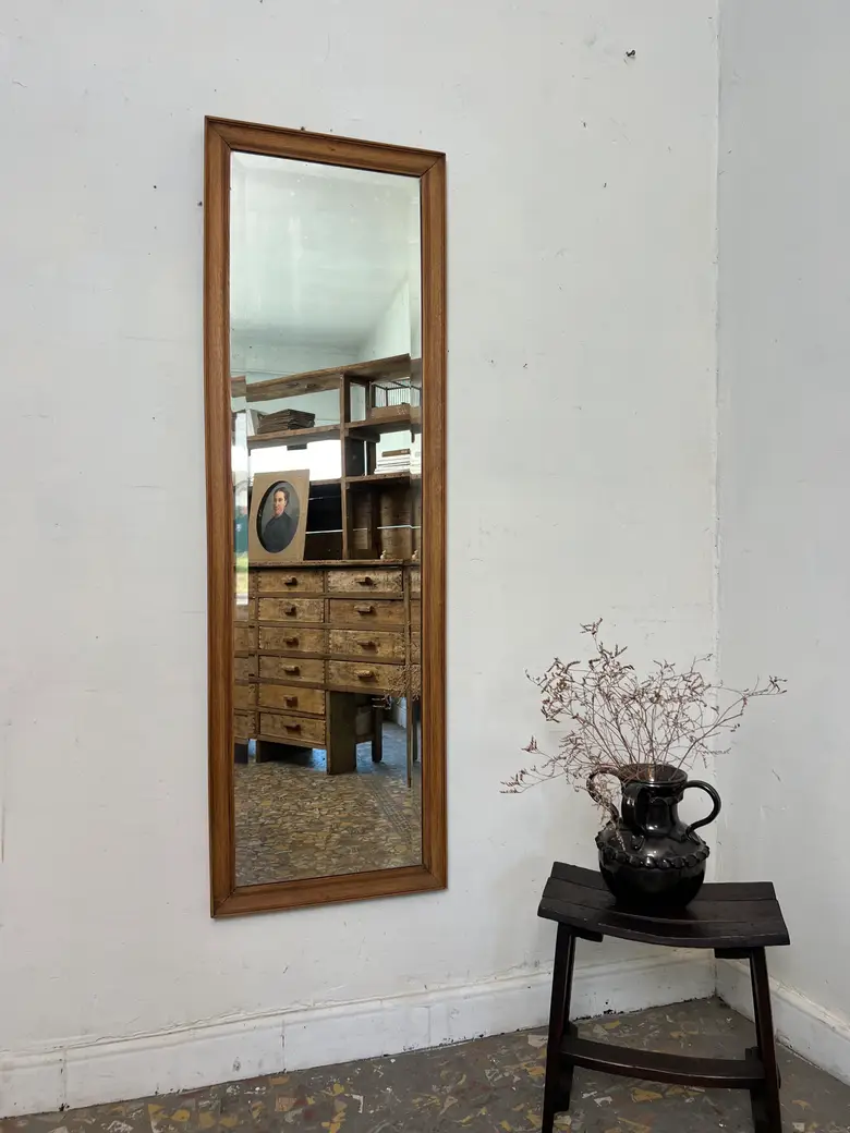 Ancien miroir en chêne - Années 50