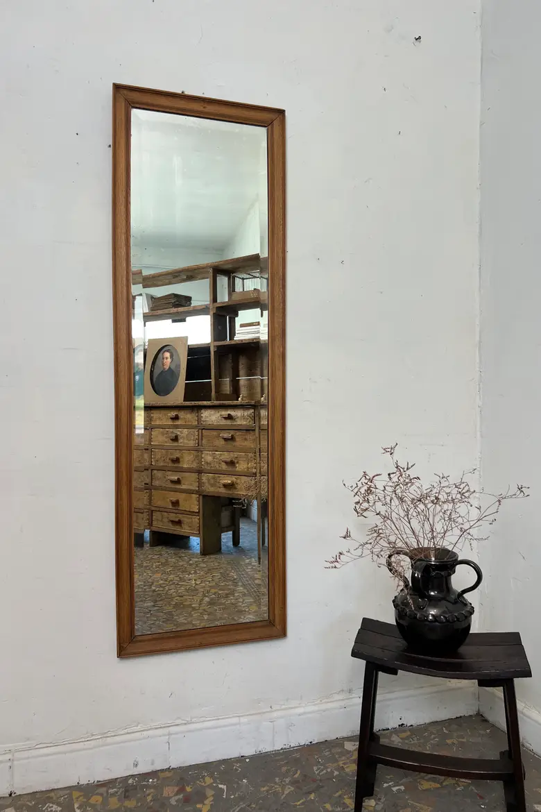 Ancien miroir en chêne - Années 50