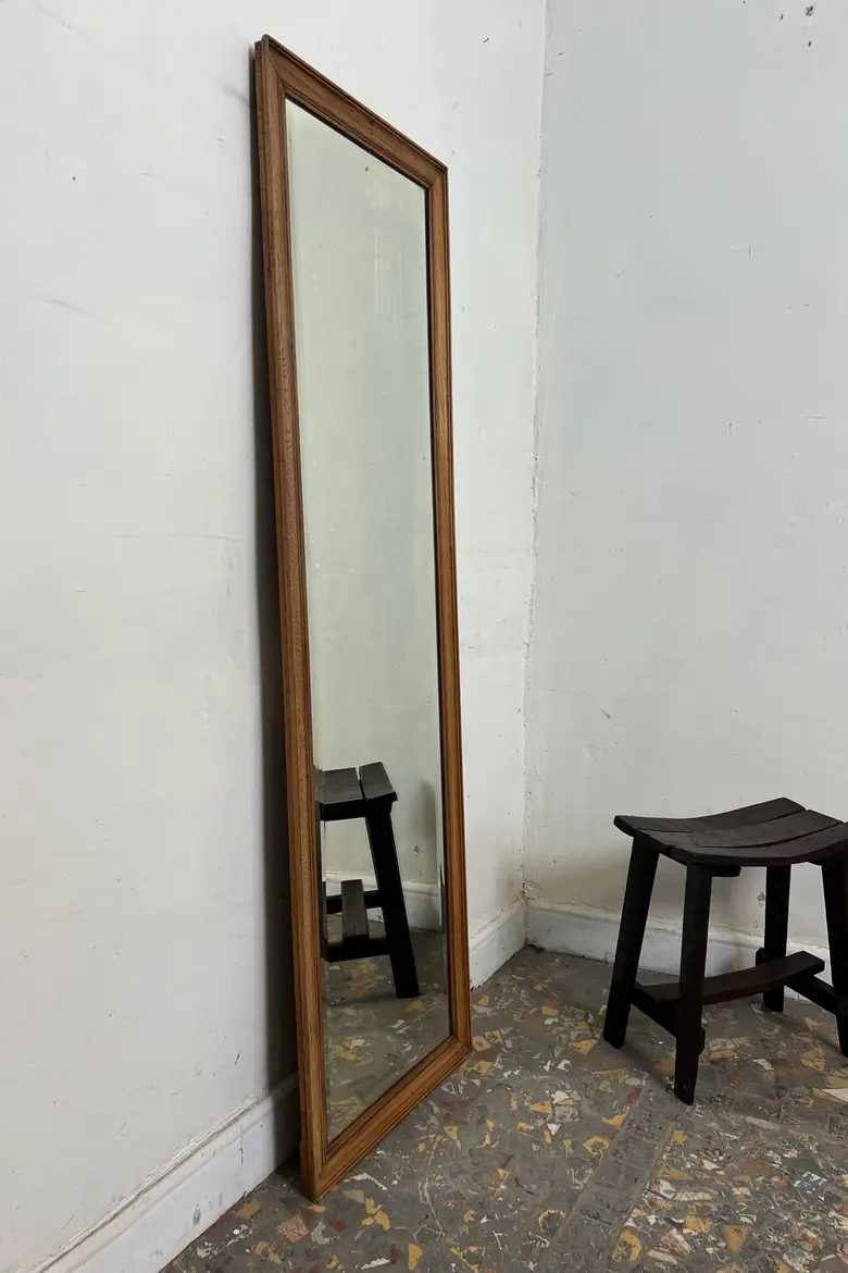 Ancien miroir en chêne - Années 50