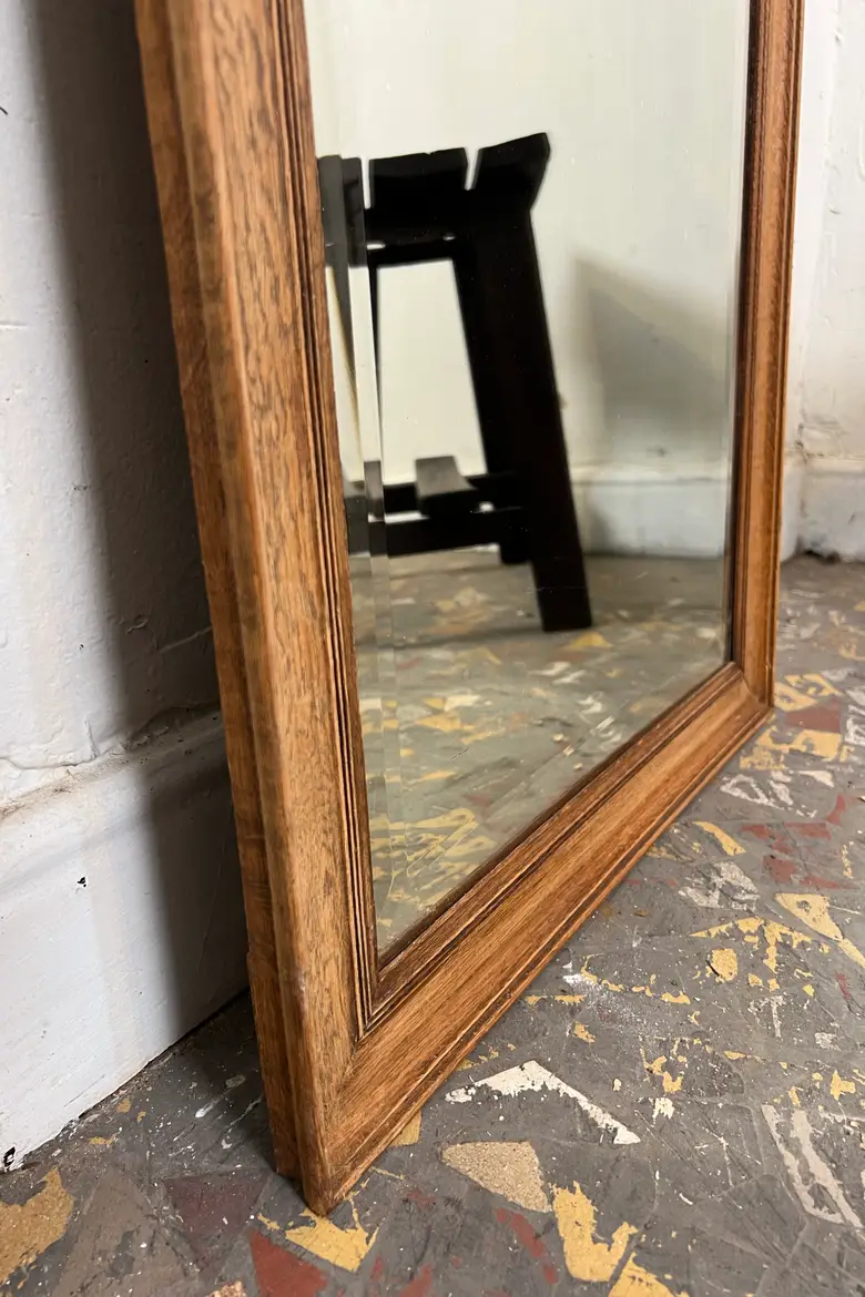 Ancien miroir en chêne - Années 50