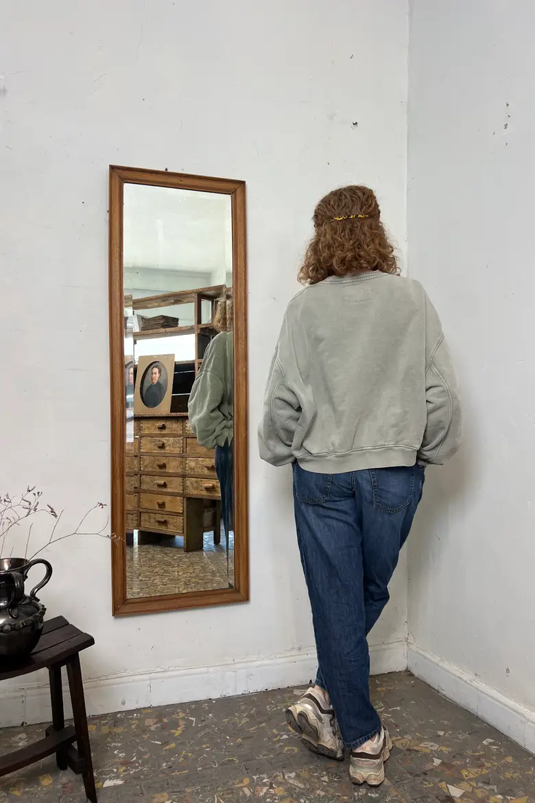 Ancien miroir en chêne - Années 50