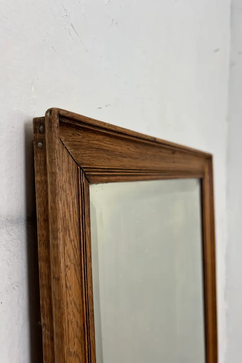Ancien miroir en chêne - Années 50