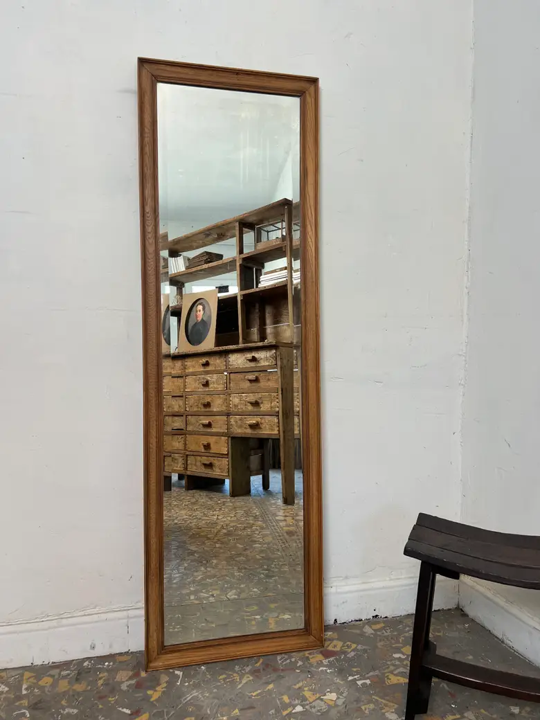 Ancien miroir en chêne - Années 50