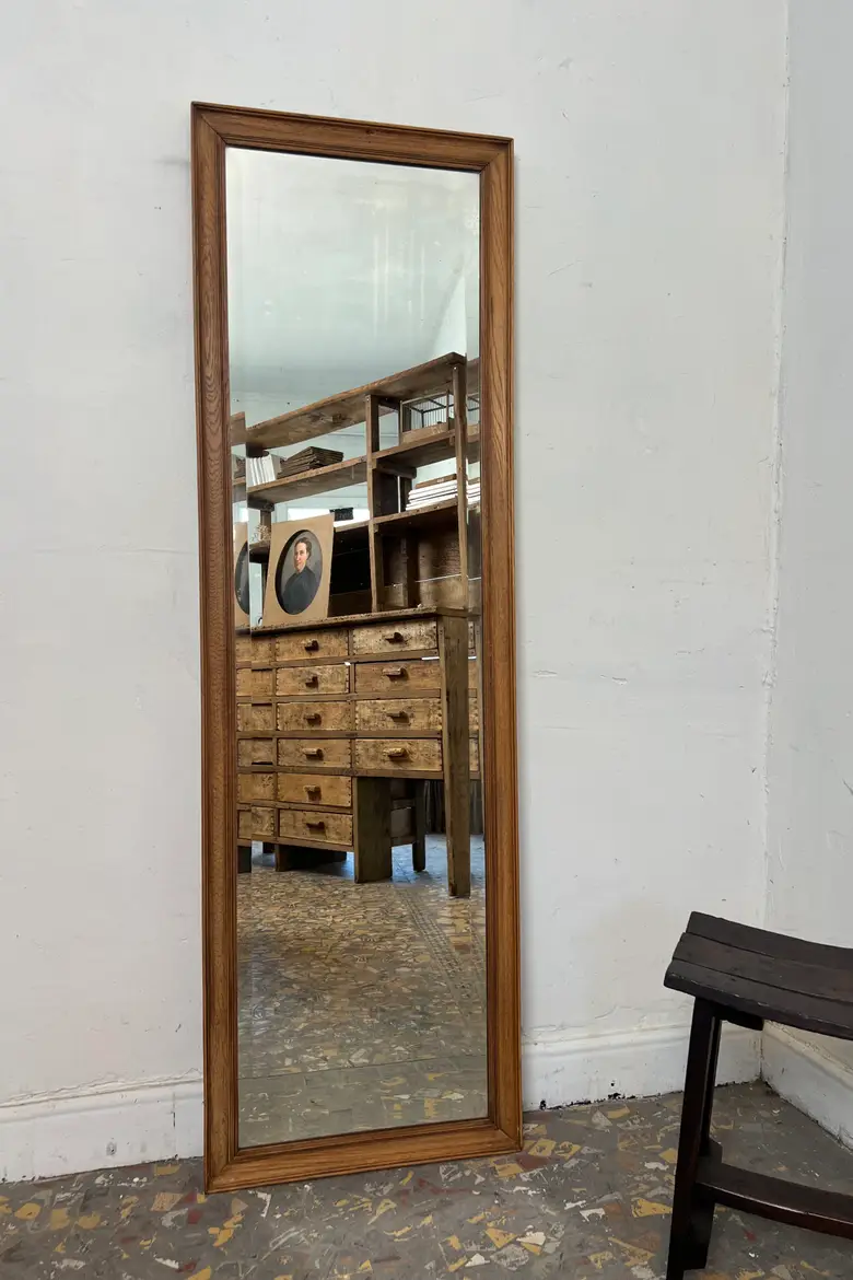 Ancien miroir en chêne - Années 50