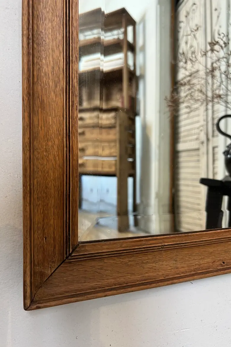 Ancien miroir en chêne - Années 50