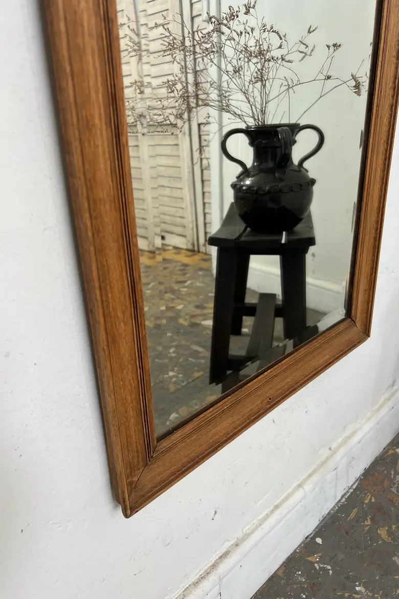 Ancien miroir en chêne - Années 50