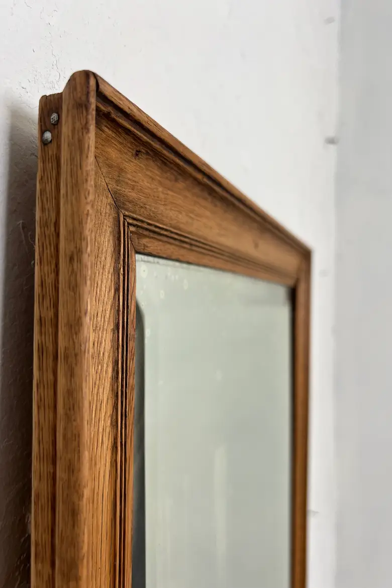 Ancien miroir en chêne - Années 50