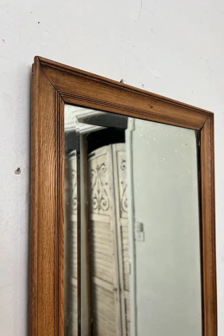 Ancien miroir en chêne - Années 50