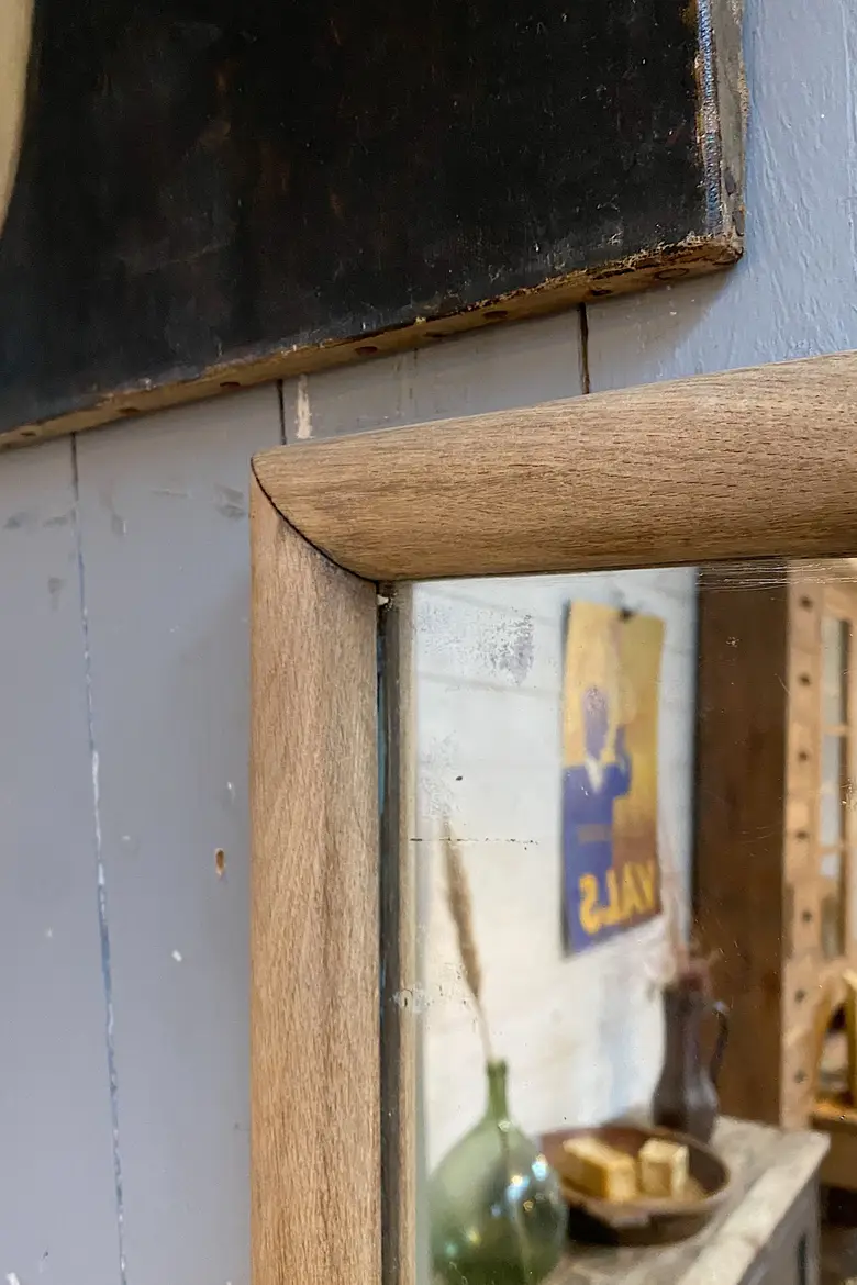 Ancien miroir en chêne Début XXème