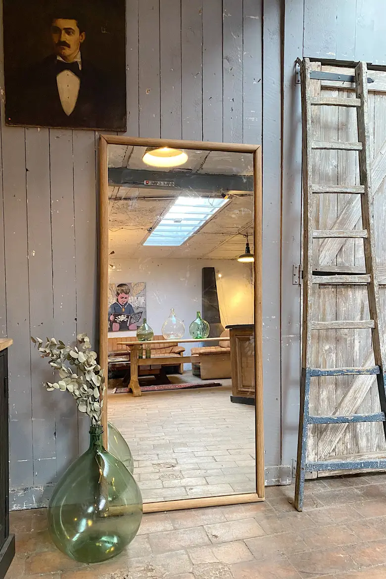 Ancien miroir en chêne Début XXème