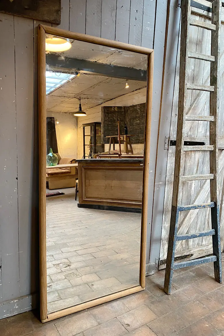 Ancien miroir en chêne Début XXème