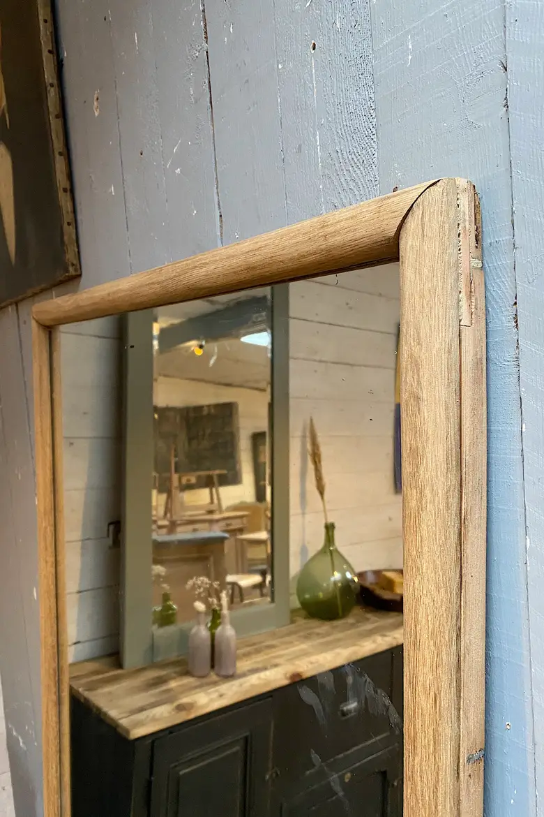 Ancien miroir en chêne Début XXème