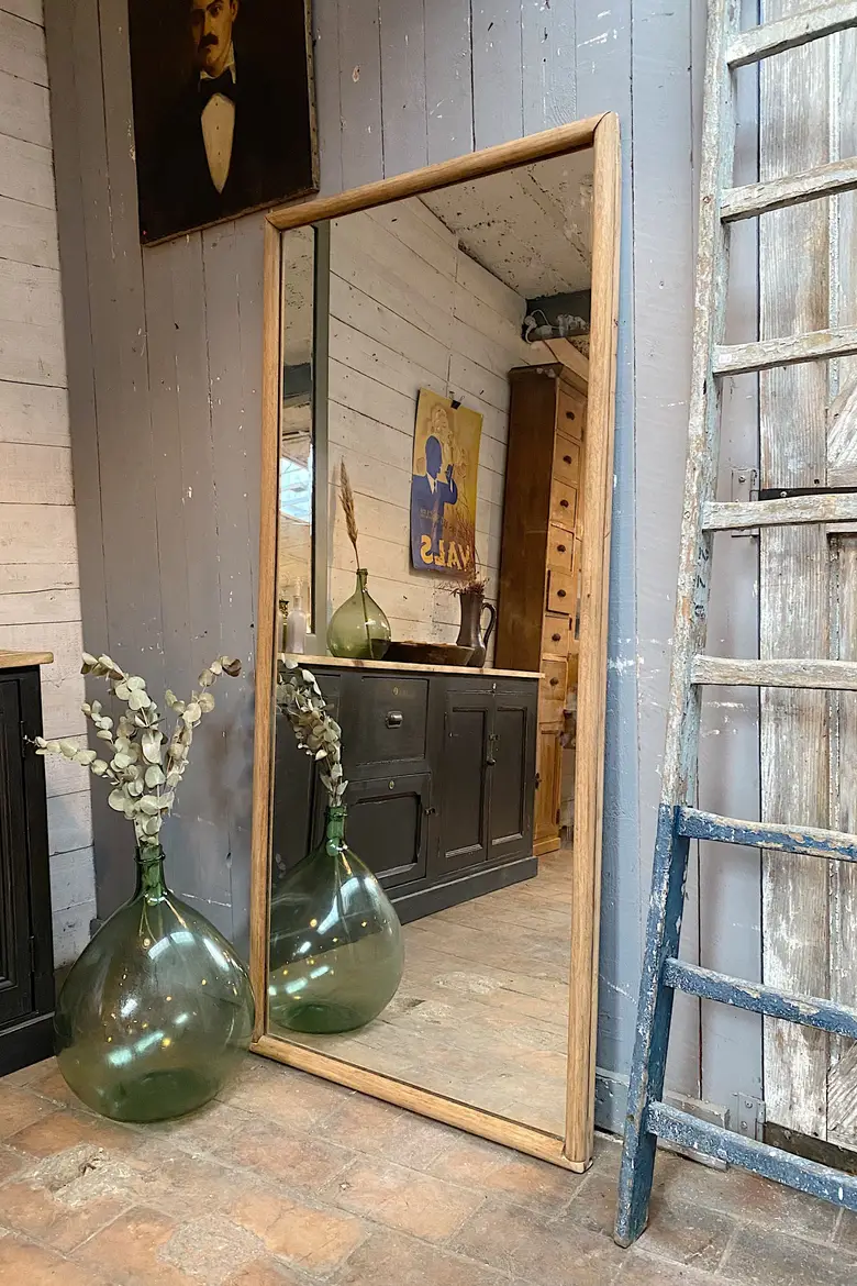 Ancien miroir en chêne Début XXème