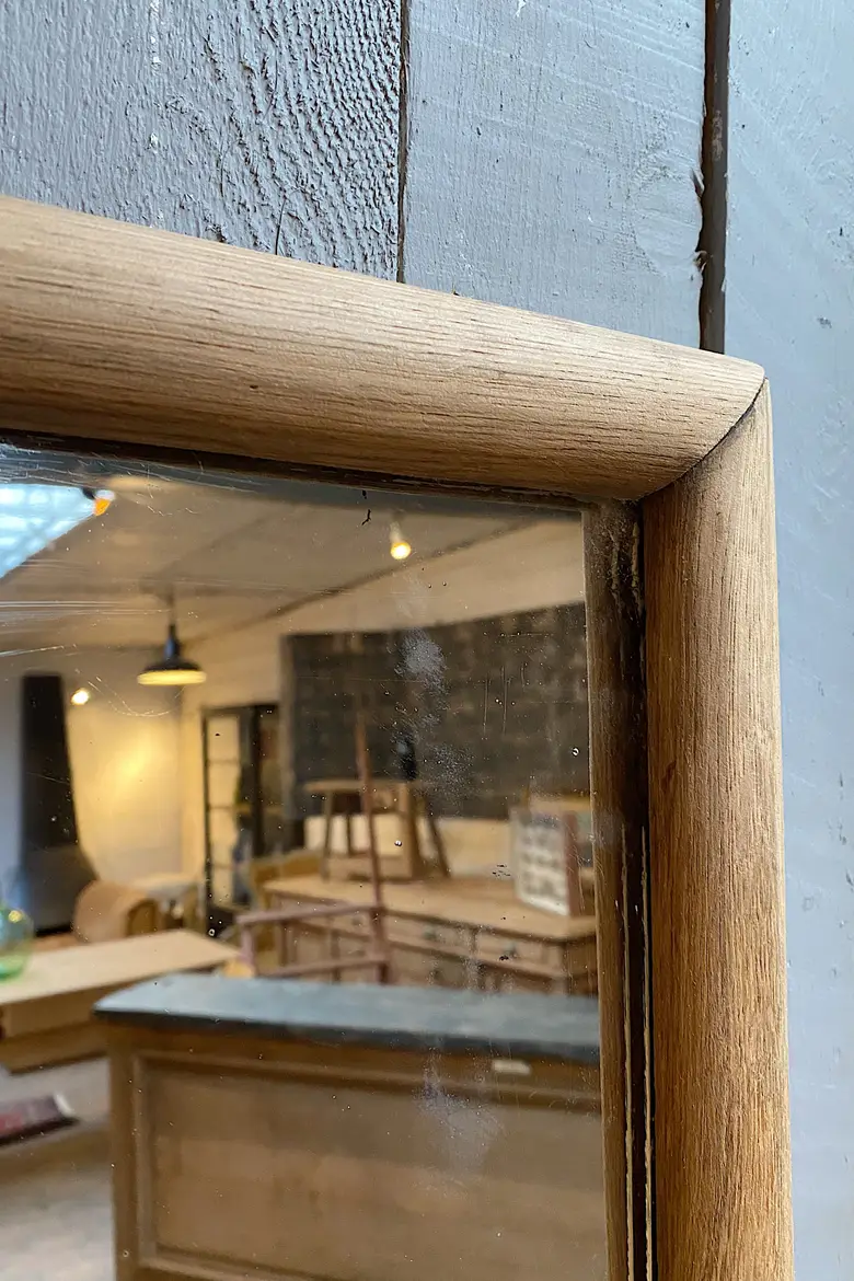 Ancien miroir en chêne Début XXème