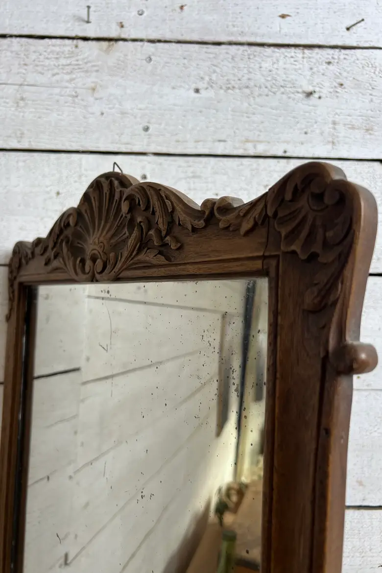 Ancien miroir en chêne – Napoléon III – fin XIXe siècle